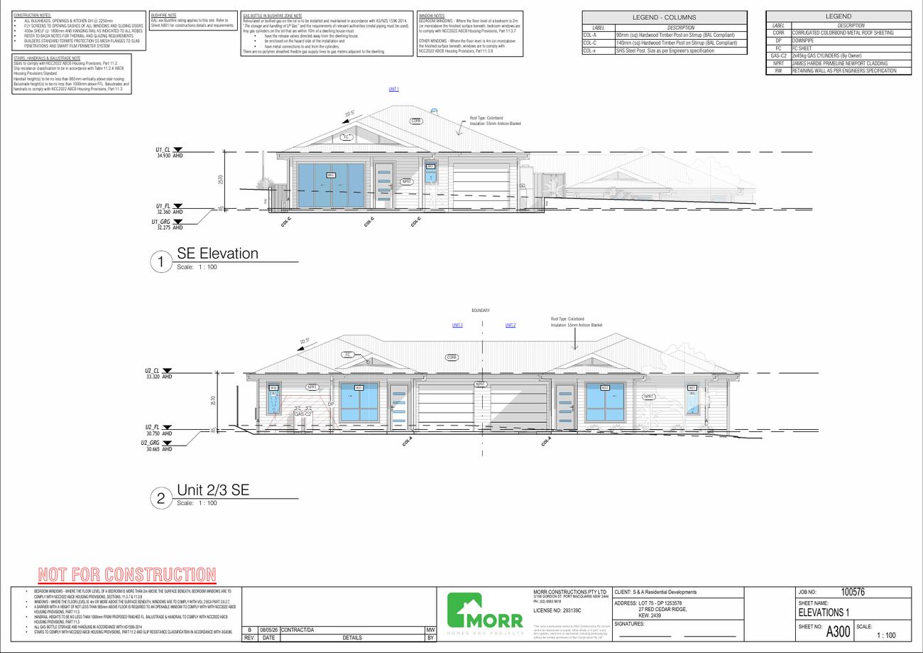 Elevations — from the DA documentation set